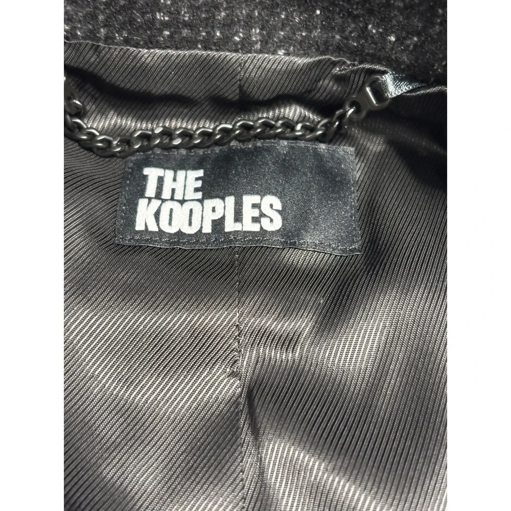 The Kooples Men's Wool Blend Patterned Overcoat Black Size FR 48/US  38 MSRP$745